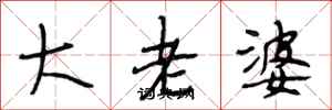 段相林大老婆行書怎么寫