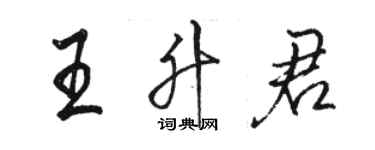 駱恆光王升君行書個性簽名怎么寫