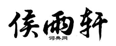 胡問遂侯雨軒行書個性簽名怎么寫