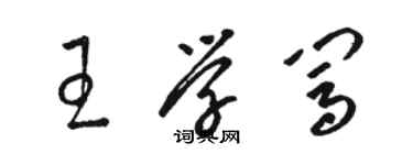 駱恆光王學闖草書個性簽名怎么寫