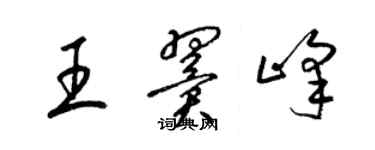 梁錦英王翼峰草書個性簽名怎么寫
