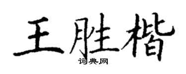 丁謙王勝楷楷書個性簽名怎么寫