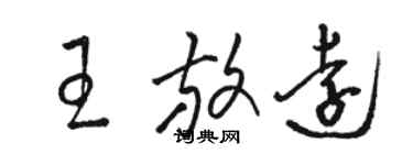駱恆光王放遠草書個性簽名怎么寫