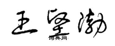 曾慶福王堅渤草書個性簽名怎么寫