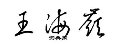 梁錦英王海嶺草書個性簽名怎么寫