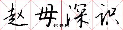 趙母深識怎么寫好看