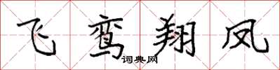 袁強飛鸞翔鳳楷書怎么寫