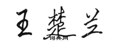 駱恆光王楚蘭行書個性簽名怎么寫