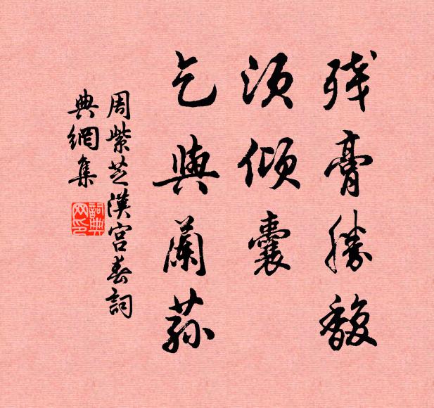 恁君莫問情多少 詩詞名句