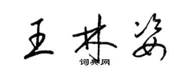 梁錦英王林姿草書個性簽名怎么寫