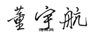 駱恆光董宇航行書個性簽名怎么寫