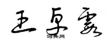 曾慶福王卓霞草書個性簽名怎么寫