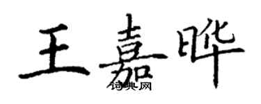 丁謙王嘉曄楷書個性簽名怎么寫