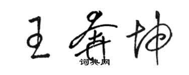 駱恆光王奔坤草書個性簽名怎么寫