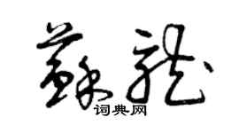 曾慶福蘇龍草書個性簽名怎么寫