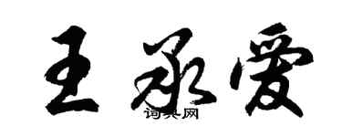 胡問遂王承愛行書個性簽名怎么寫