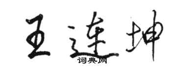 駱恆光王連坤行書個性簽名怎么寫