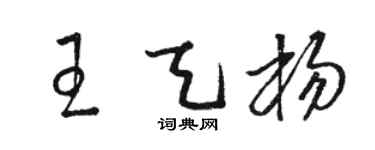 駱恆光王天楊草書個性簽名怎么寫