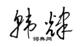 駱恆光韓輝草書個性簽名怎么寫