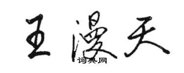 駱恆光王漫天行書個性簽名怎么寫