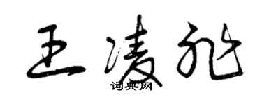曾慶福王凌非草書個性簽名怎么寫