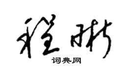 梁錦英程晰草書個性簽名怎么寫