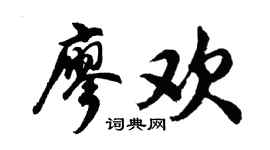 胡問遂廖歡行書個性簽名怎么寫