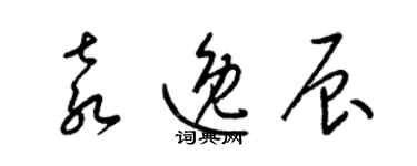 梁錦英袁逸辰草書個性簽名怎么寫