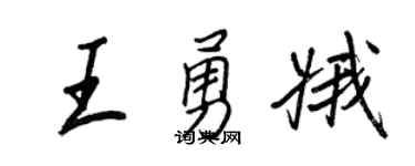 王正良王勇娥行書個性簽名怎么寫