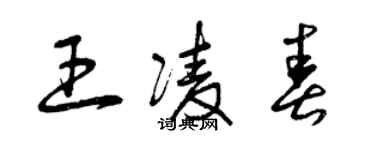 曾慶福王凌春草書個性簽名怎么寫