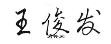 駱恆光王俊發行書個性簽名怎么寫