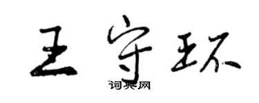 曾慶福王守環行書個性簽名怎么寫
