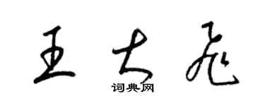 梁錦英王大飛草書個性簽名怎么寫