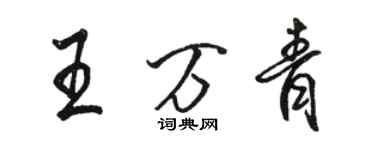 駱恆光王萬青行書個性簽名怎么寫