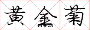 龐中華黃金菊行書怎么寫