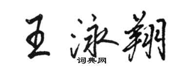 駱恆光王泳翔行書個性簽名怎么寫