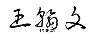 曾慶福王翰文草書個性簽名怎么寫