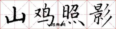 丁謙山雞照影楷書怎么寫