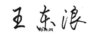 駱恆光王東浪行書個性簽名怎么寫