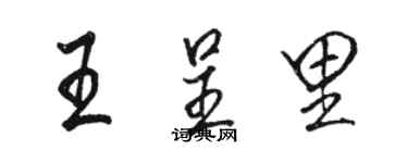駱恆光王呈里行書個性簽名怎么寫