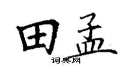 丁謙田孟楷書個性簽名怎么寫