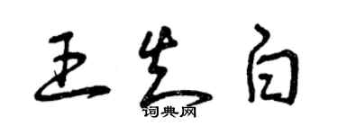 曾慶福王知白草書個性簽名怎么寫