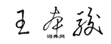 駱恆光王本駿草書個性簽名怎么寫