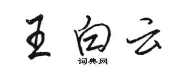 駱恆光王白雲行書個性簽名怎么寫