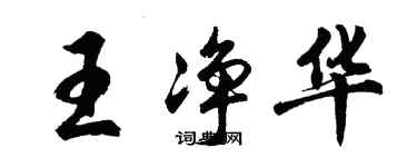 胡問遂王淨華行書個性簽名怎么寫