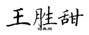 丁謙王勝甜楷書個性簽名怎么寫