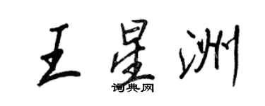 王正良王星洲行書個性簽名怎么寫