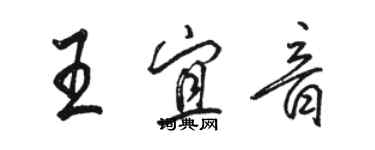 駱恆光王宜音行書個性簽名怎么寫