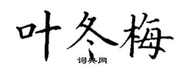 丁謙葉冬梅楷書個性簽名怎么寫