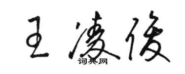 駱恆光王凌俊草書個性簽名怎么寫